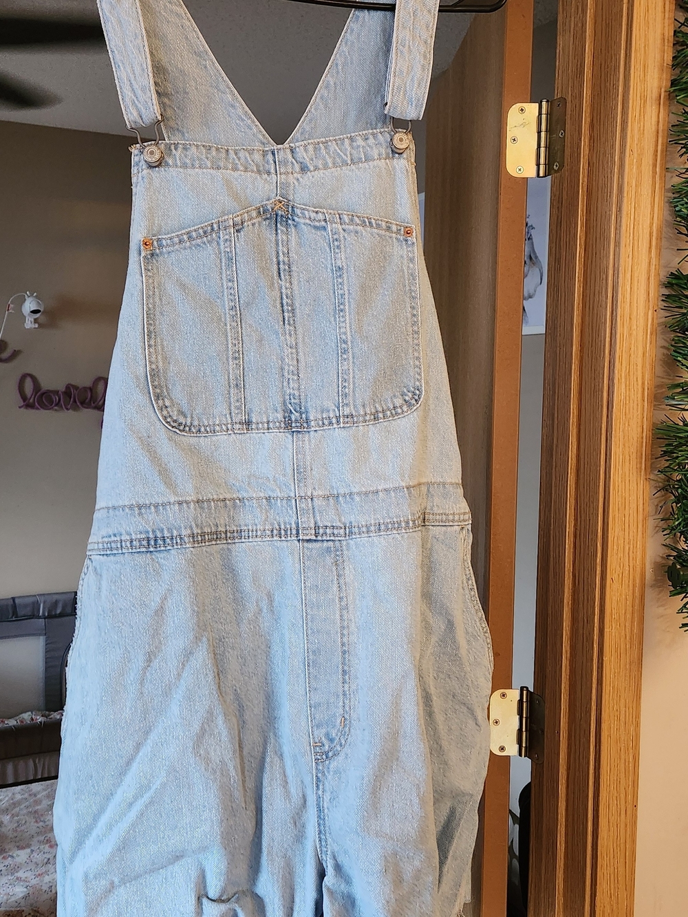 Old Navy Light Blue Denim Shorts Overalls